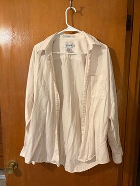 Alfani Long Sleeve Button-Up Shirt in Cream